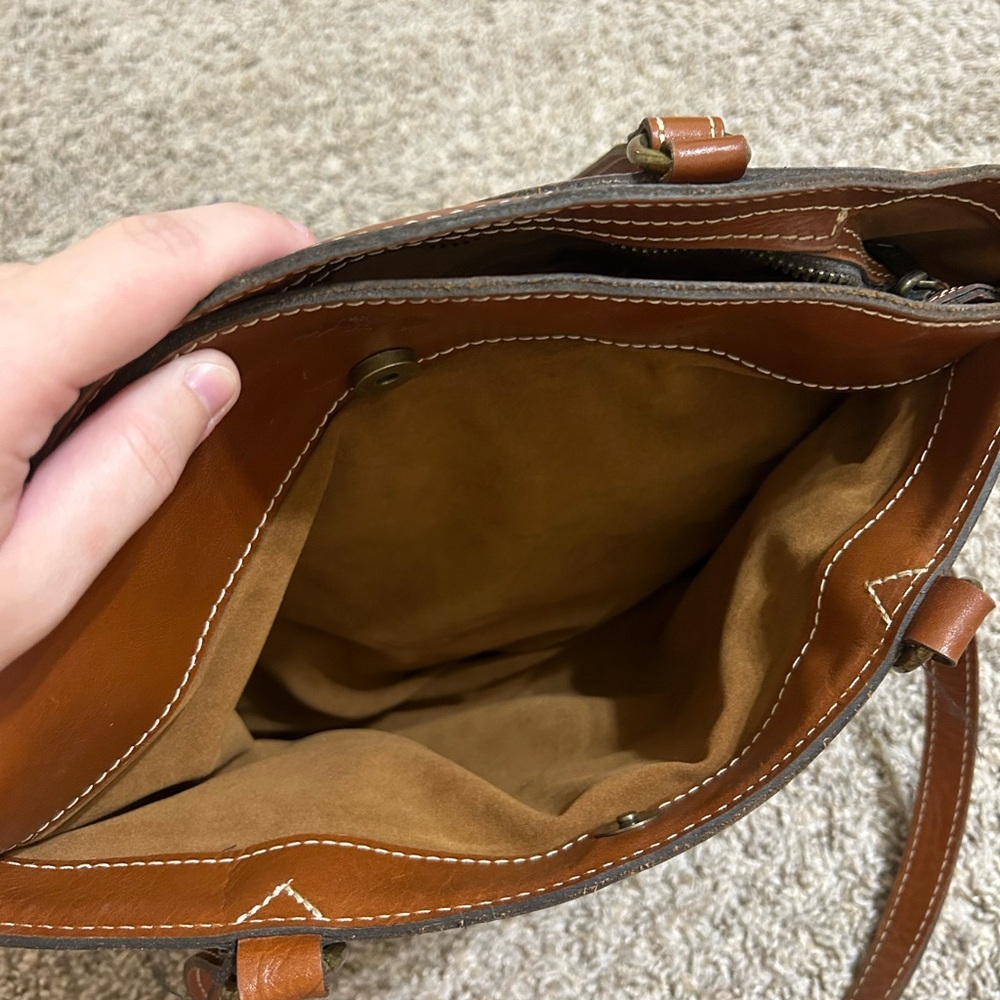 Patricia Nash Poppy Tote Heritage Shoulder Bag Italian Leather Top Zip Travel - Picture 3 of 15
